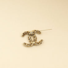 Chanel Gold CC Crystal Cutout Details Brooch