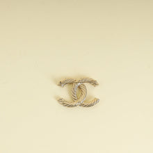 Chanel Light Gold CC Twisted Crystal Brooch