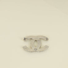 Chanel White Crystal Baguette CC Brooch