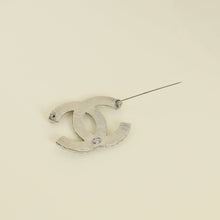 Chanel White Crystal Baguette CC Brooch