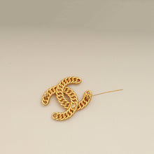 Chanel Gold CC Braided Chain Brooch