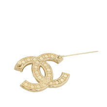 Chanel Gold CC Pearl Brooch