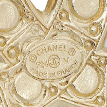 Chanel Gold CC Pearl Brooch