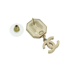 Chanel Gold Tone CC Pearl Crystal Drop Earrings