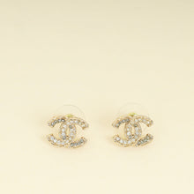 Chanel Gold CC Crystal Earrings