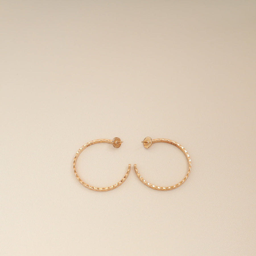 Chanel 18K Rose Gold Coco Crush Hoop Earrings
