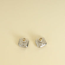 Chanel Silver CC Pearl Crystal Square Earrings