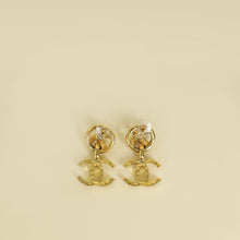 Chanel Gold CC Crystal Drop Earrings