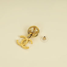 Chanel Gold CC Crystal Drop Earrings