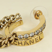 Chanel White CC Hoop Chain Drop Earrings