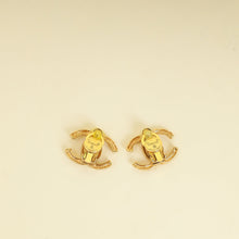 Chanel Gold Finish Vintage CC Clip On Earrings