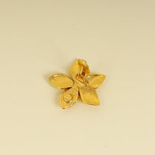 Chanel Gold Vintage Coco Mark Flower Clip Earrings