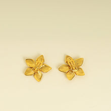 Chanel Gold Vintage Coco Mark Flower Clip Earrings