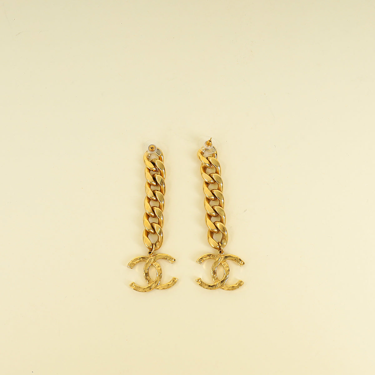 Chanel Gold CC Chain Drop Long Earrings