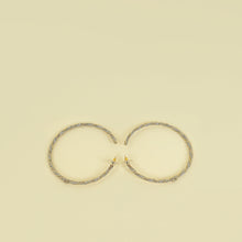 Chanel Light Gold Crystal CC Large Hoop Earrings