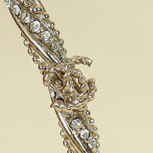 Chanel Light Gold Crystal CC Large Hoop Earrings