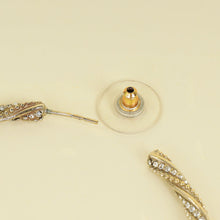 Chanel Light Gold Crystal CC Large Hoop Earrings