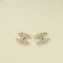 Chanel Light Gold Multicolor Crystal CC Earrings