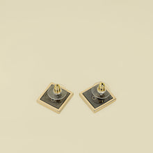 Chanel Black Square CC Earrings