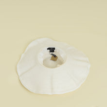 Chanel Ivory CC Straw Wide Sun Hat