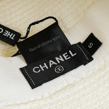 Chanel Ivory CC Straw Wide Sun Hat