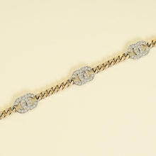 Chanel CC Choker Crystal Two Tone Necklace