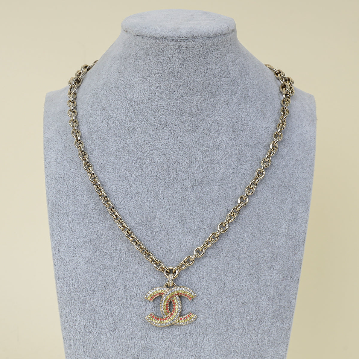 Chanel Light Gold-Finish Chain CC Layered Necklace