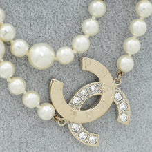 Chanel Gold CC Pharrell Williams Crystal Logo Pearl Necklace