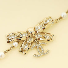 Chanel Gold CC Drop Bow Pearl Choker