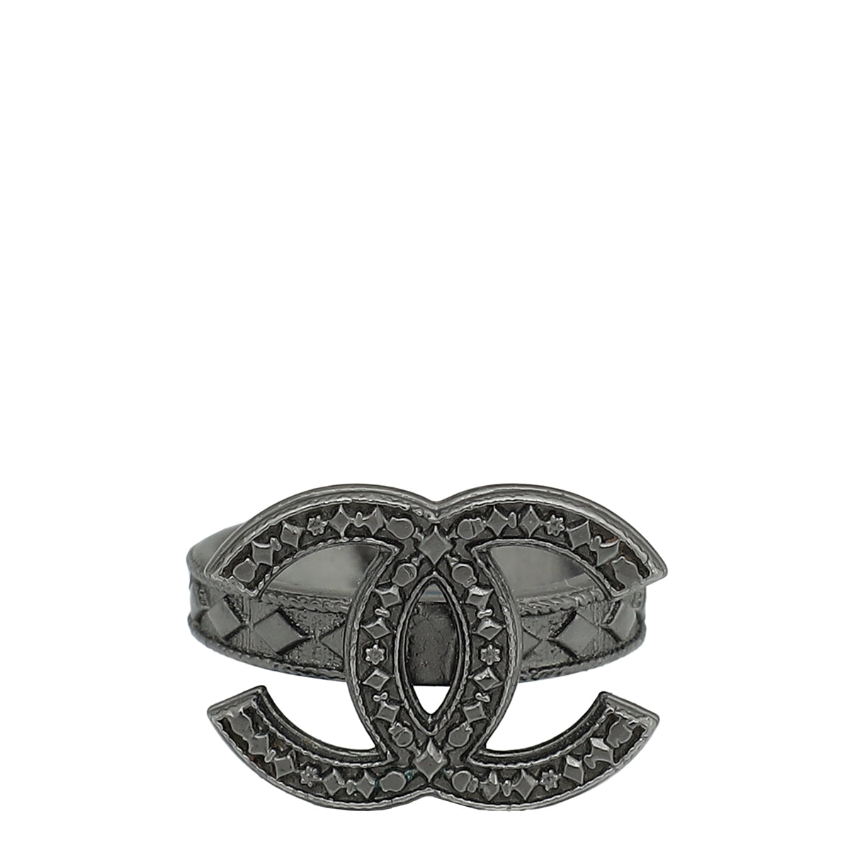 Chanel Gunmetal CC Ring 6 (52)