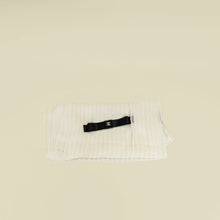 Chanel Off White Silk Chiffon Pleated Scarf w/ Coco Bow