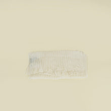 Chanel Off White Silk Chiffon Pleated Scarf w/ Coco Bow