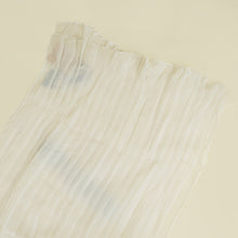 Chanel Off White Silk Chiffon Pleated Scarf w/ Coco Bow