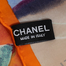 Chanel Orange Multicolor CC Checkered Scarf