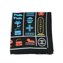 Chanel Black Multicolor Silk Square Scarf