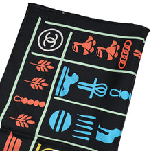 Chanel Black Multicolor Silk Square Scarf