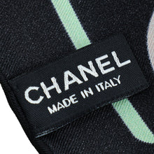 Chanel Black Multicolor Silk Square Scarf