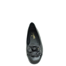 Chanel Black CC Camellia Flower Flat Ballerina 39