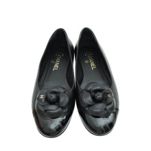 Chanel Black CC Camellia Flower Flat Ballerina 39