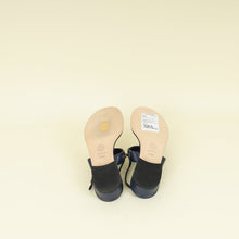 Chanel Navy Blue CC Charm Chain Thong Sandal 37.5