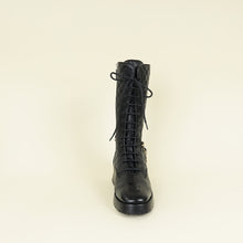 Chanel Black Mid-Calf Boots w/Chain CC Detail 37.5
