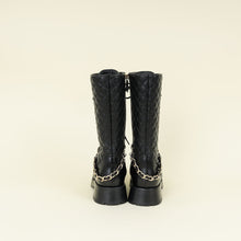 Chanel Black Mid-Calf Boots w/Chain CC Detail 37.5
