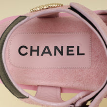 Chanel Bicolor CC Suede Velcro Flat Sandals 38