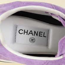Chanel Purple CC Suede CC Lace Up Sneaker 38