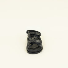 Chanel Black CC Dad Sandals 39