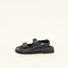 Chanel Black CC Dad Sandals 39
