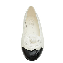 Chanel White CC Camellia Flower Flat Ballerina 39