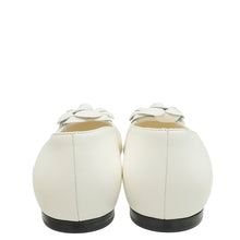 Chanel White CC Camellia Flower Flat Ballerina 39