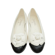 Chanel White CC Camellia Flower Flat Ballerina 39