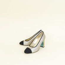 Chanel Bicolor CC Glitter Grosgrain Cap Toe Logo Pumps 40